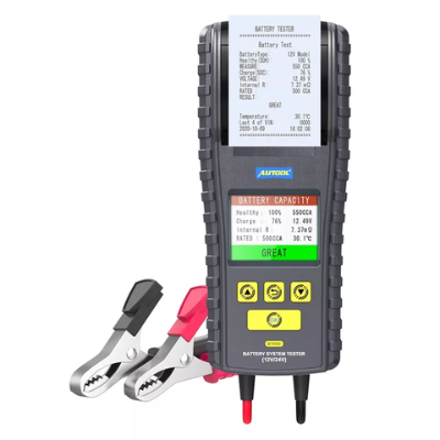 [04BT860] Probador de Baterías AUTOOL BT860 – 12 V y 24 V con Monitoreo de Temperatura en Tiempo Real e Impresora