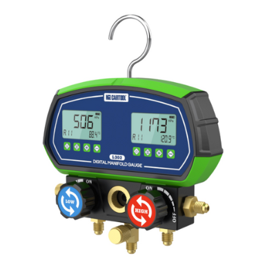 MANOMETRO DE PANTALLA DIGITAL PARA MEDICION DE PRESION DE GAS REFRIGERANTE R134A NO INCLUYE ADAPTADORES DE ALTA Y BAJA 