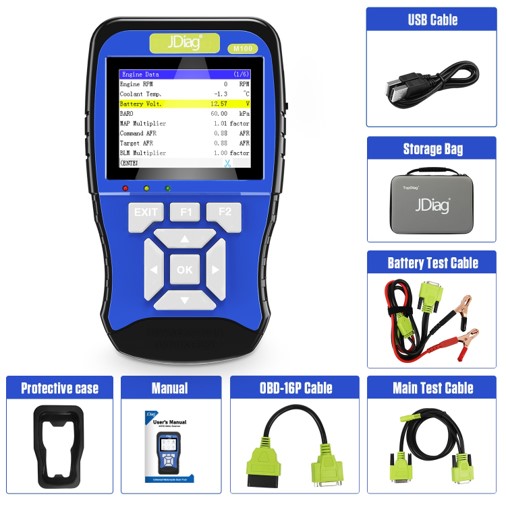 [04MMT211672-2] ESCÁNER J-DIAG M100 MULTIMARCA (LECTURA Y BORRADO DE CÓDIGOS, DATOS DINÁMICOS, AJUSTE DE CO, PRUEBA PROFESIONAL DE BATERÍA) MOTOCICLETA